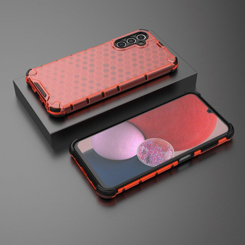 Samsung Galaxy A14 (5G) Hybrid Case - Honeycomb Rød