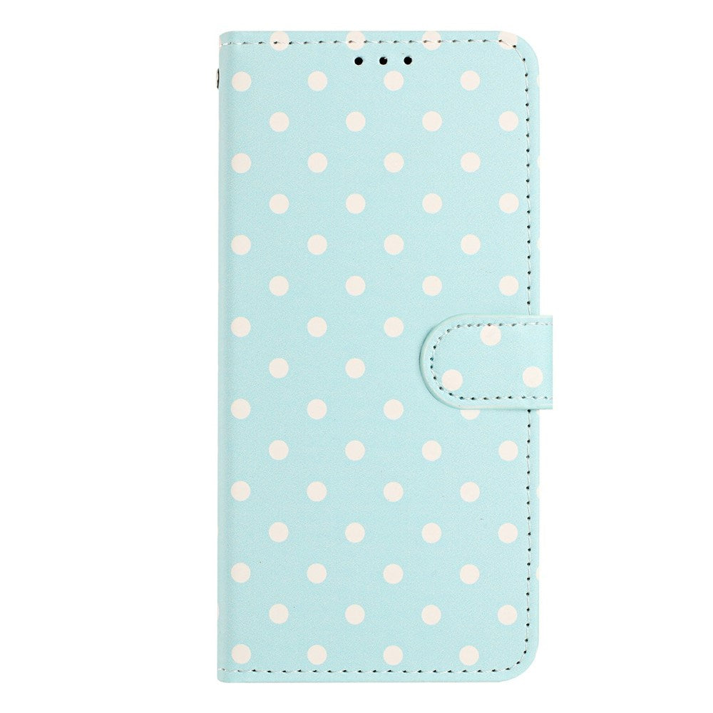 EIDERWOOD iPhone 17 Kunstlæder Flip Mobil Cover m. Polka Design - Blå