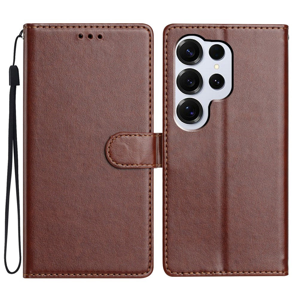 EIDERWOOD Samsung Galaxy S26 Ultra Kunstlæder Flip Cover m. Strop & Pung - Brun