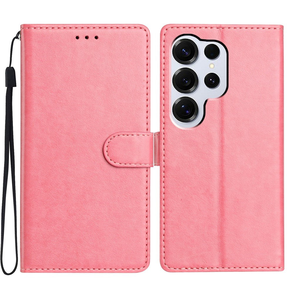 EIDERWOOD Samsung Galaxy S26 Ultra Kunstlæder Flip Cover m. Strop & Pung - Lyserød