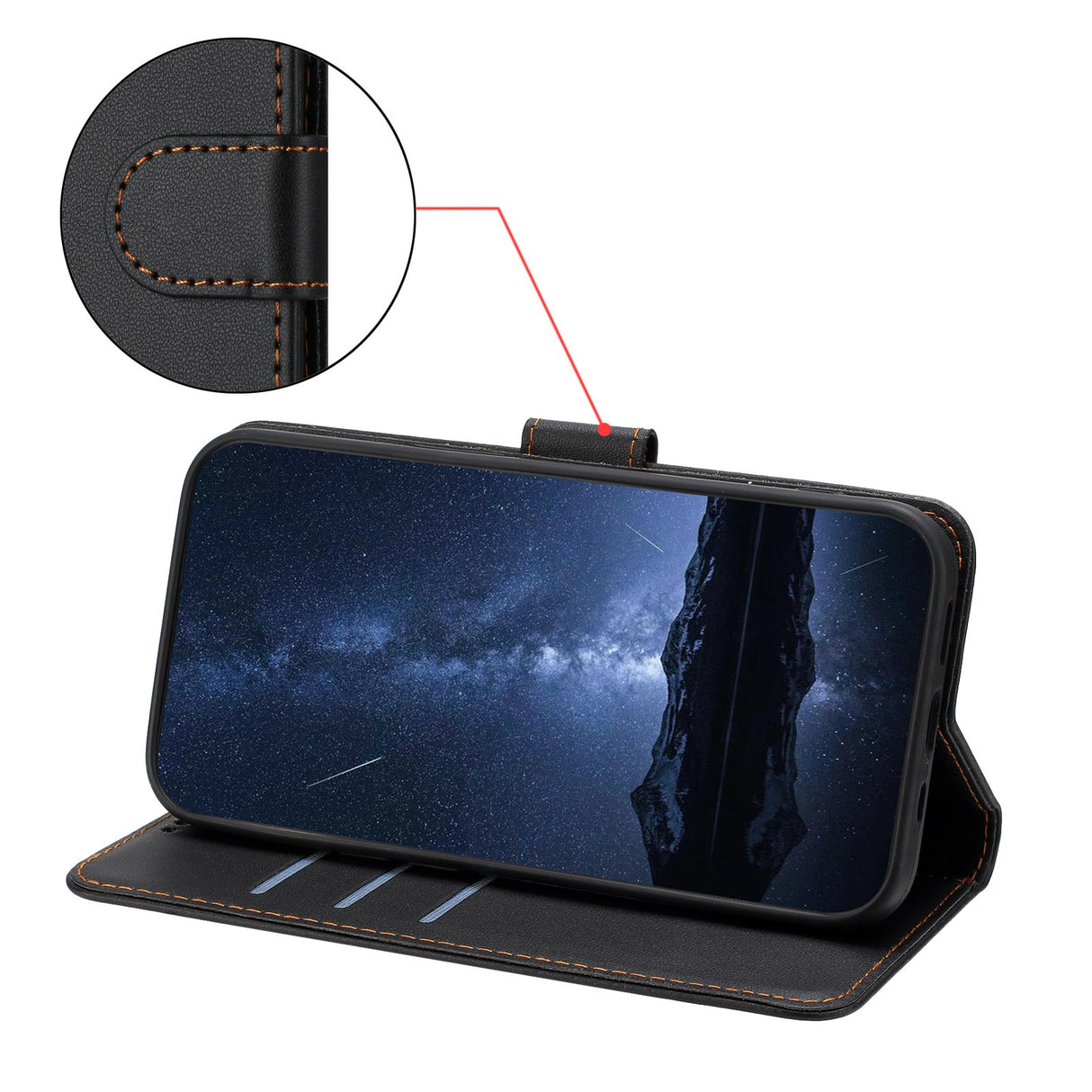 Honor Magic8 Lite EIDERWOOD Kunstlæder Flip Cover m. Kortholder - Sort