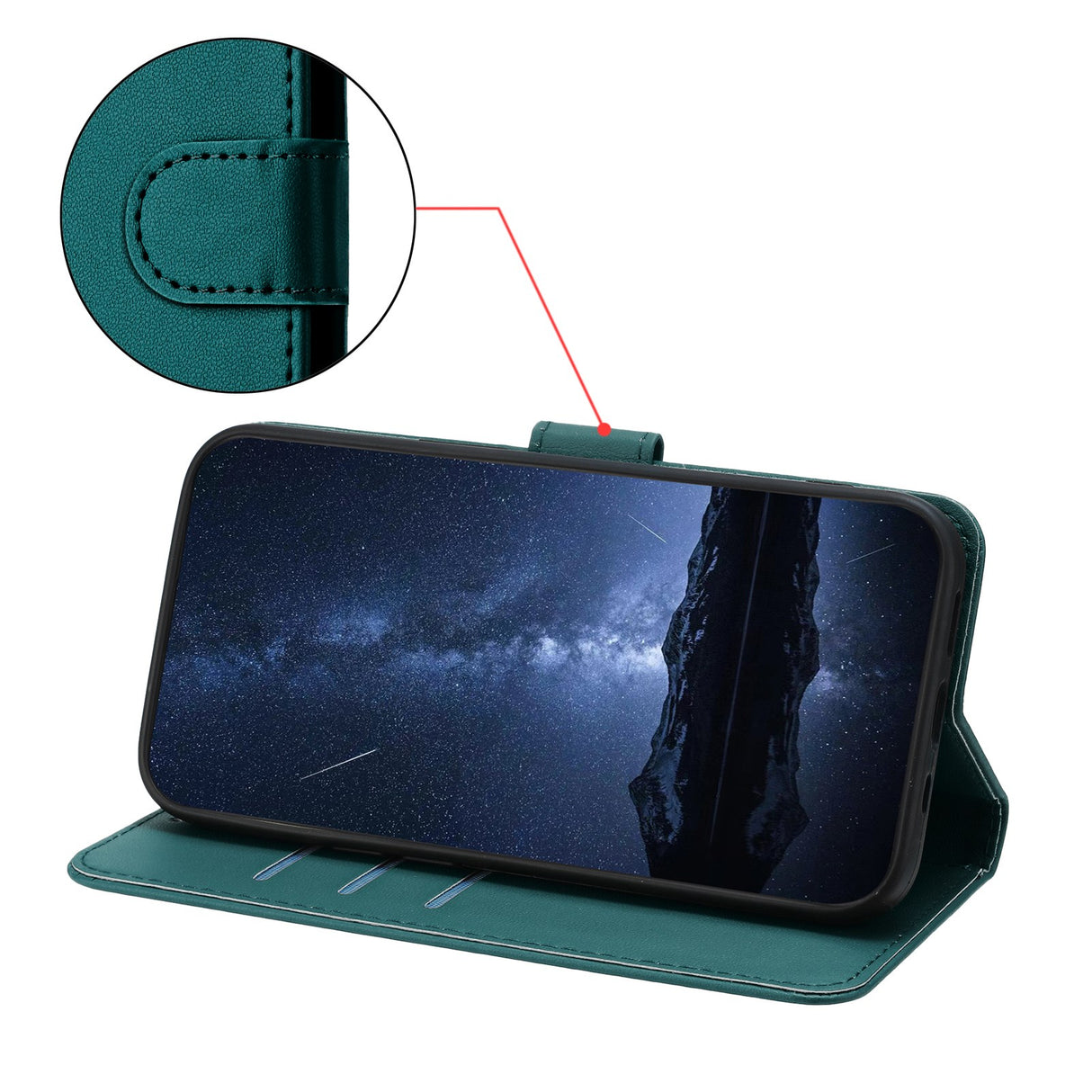 Honor Magic8 Lite EIDERWOOD Kunstlæder Flip Cover m. Kortholder - Grøn