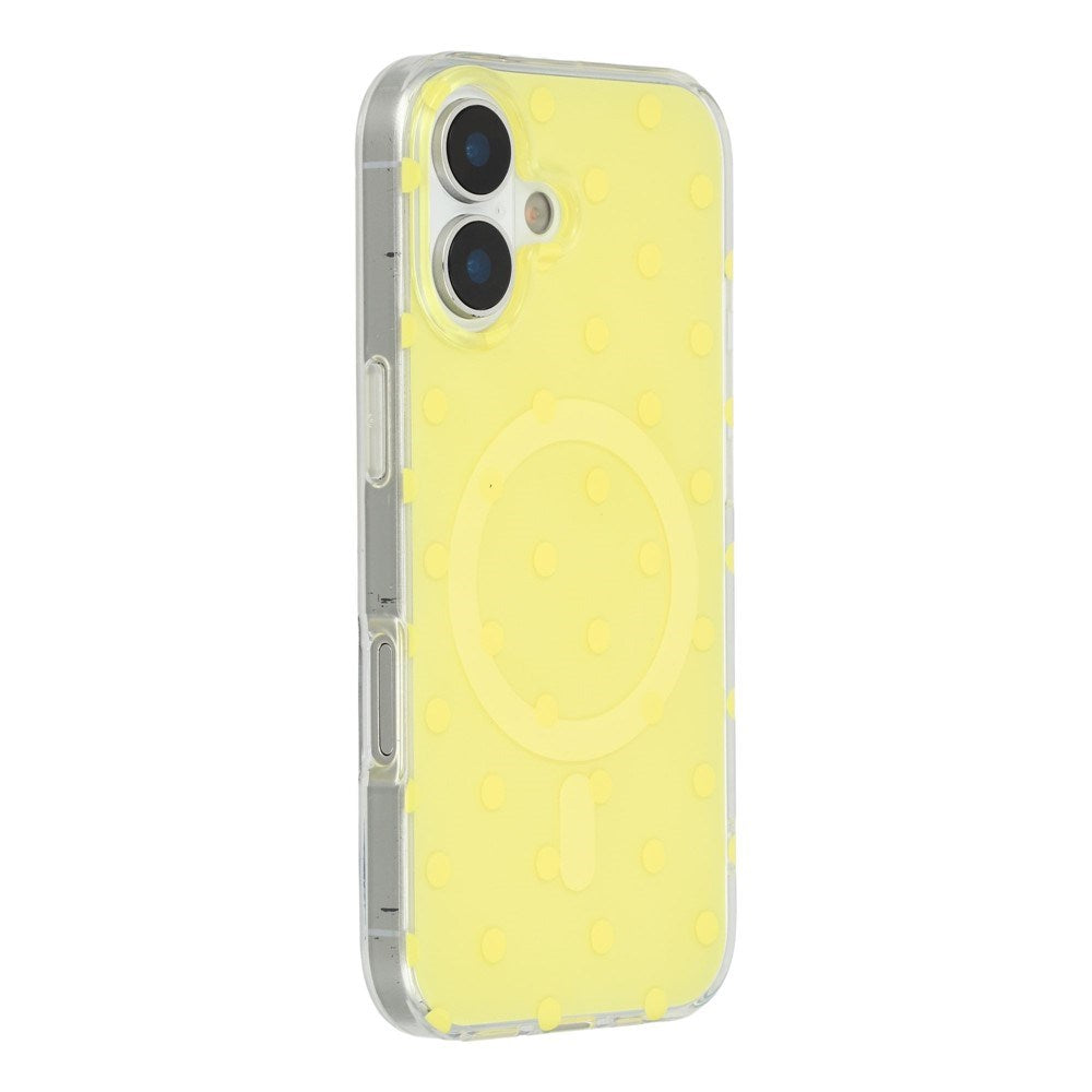 EIDERWOOD iPhone 17 Hybrid Mobil Cover m. Polka Design - MagSafe Kompatibel - Gennemsigtig / Gul