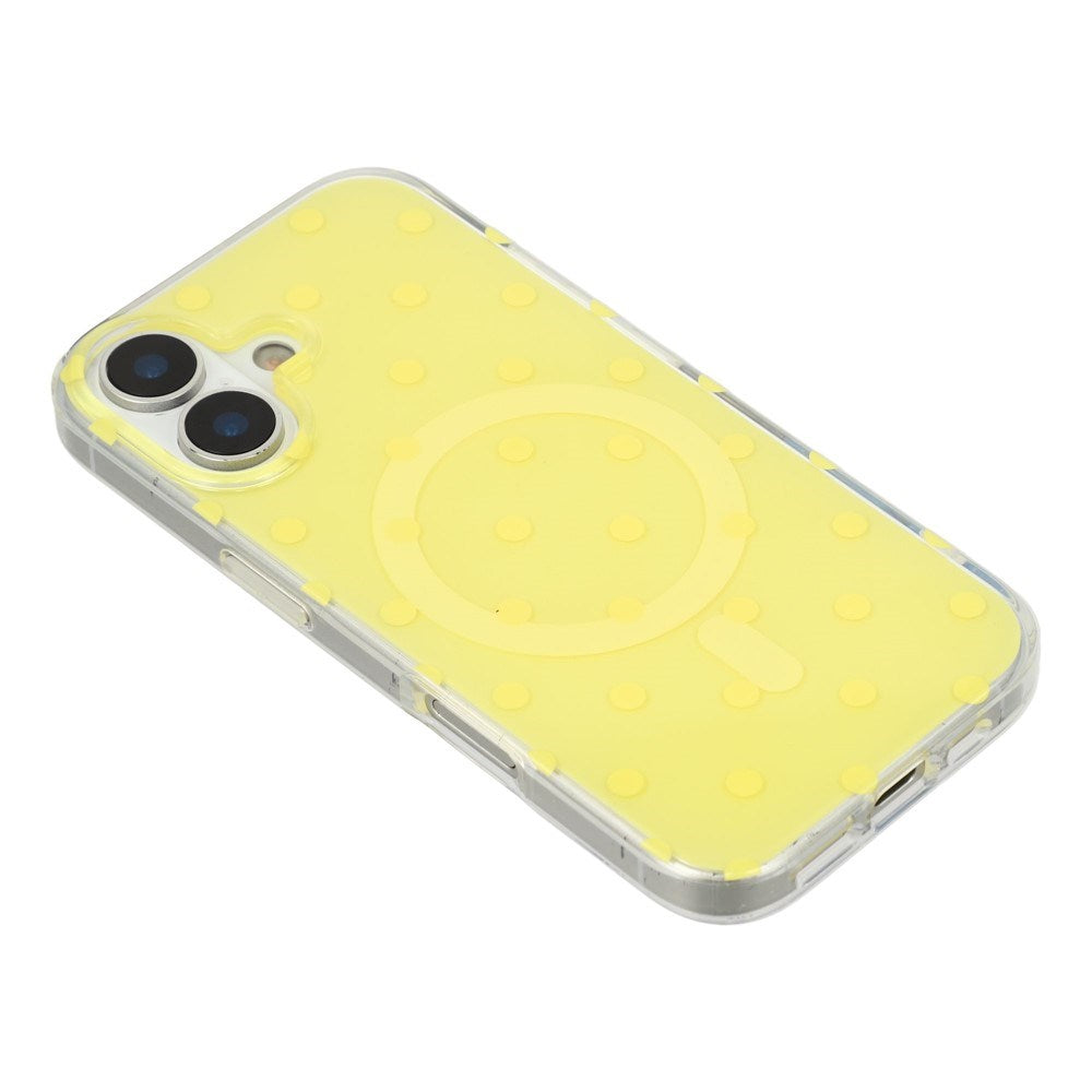 EIDERWOOD iPhone 17 Hybrid Mobil Cover m. Polka Design - MagSafe Kompatibel - Gennemsigtig / Gul