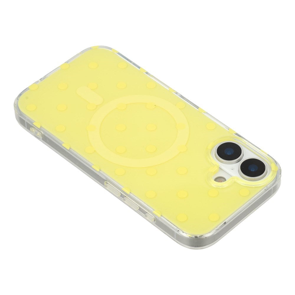 EIDERWOOD iPhone 17 Hybrid Mobil Cover m. Polka Design - MagSafe Kompatibel - Gennemsigtig / Gul