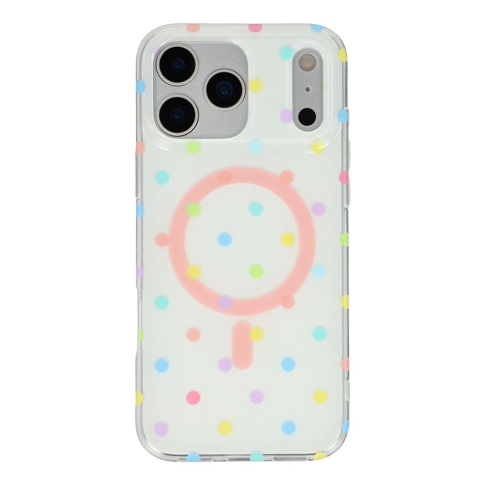 EIDERWOOD iPhone 17 Pro Hybrid Mobil Cover m. Polka Design - MagSafe Kompatibel - Gennemsigtig / Multi