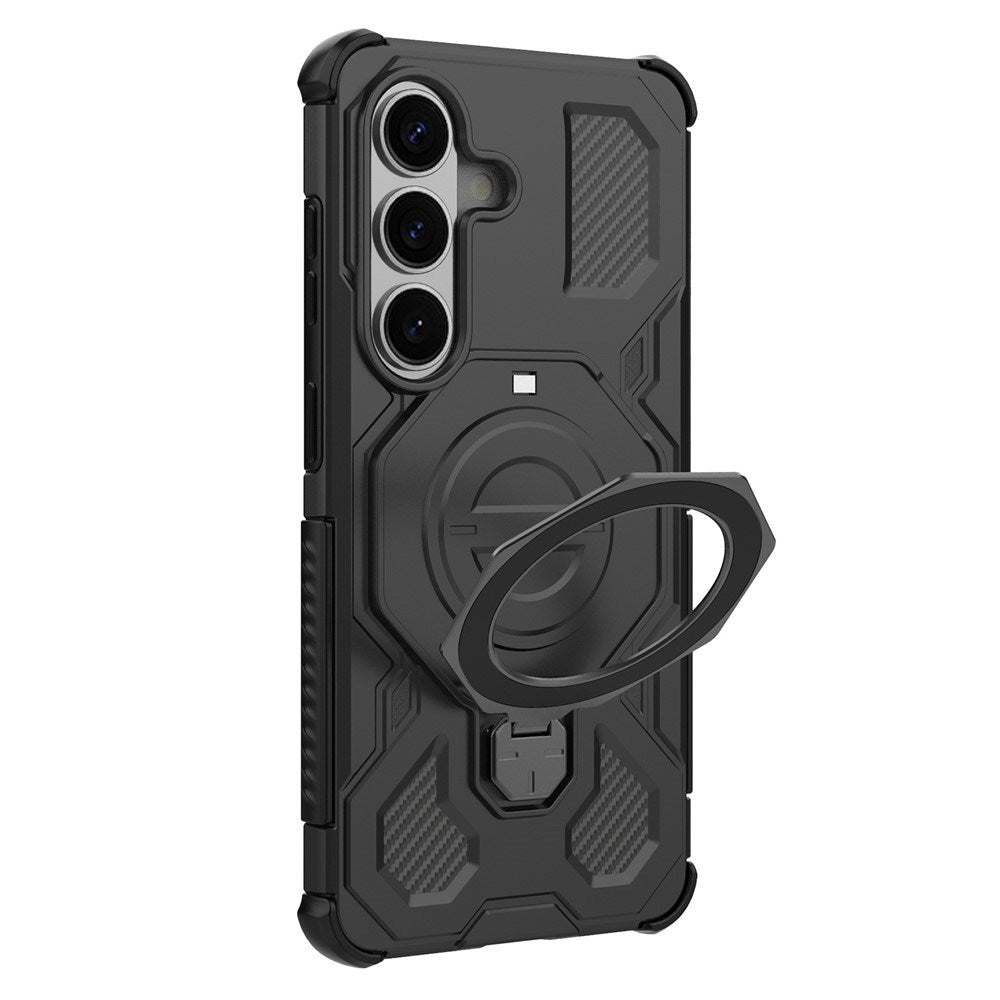 EIDERWOOD Samsung Galaxy S26 Hybrid Håndværker Cover - Roterende Kickstand - Sort