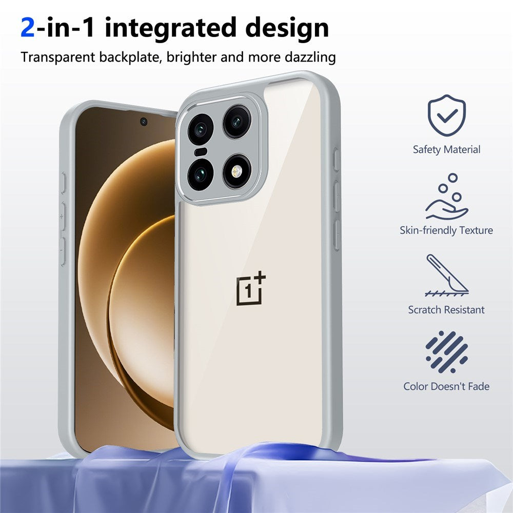 EIDERWOOD OnePlus 15 Fleksibelt Plast Mobil Cover - Gennemsigtig/Grå