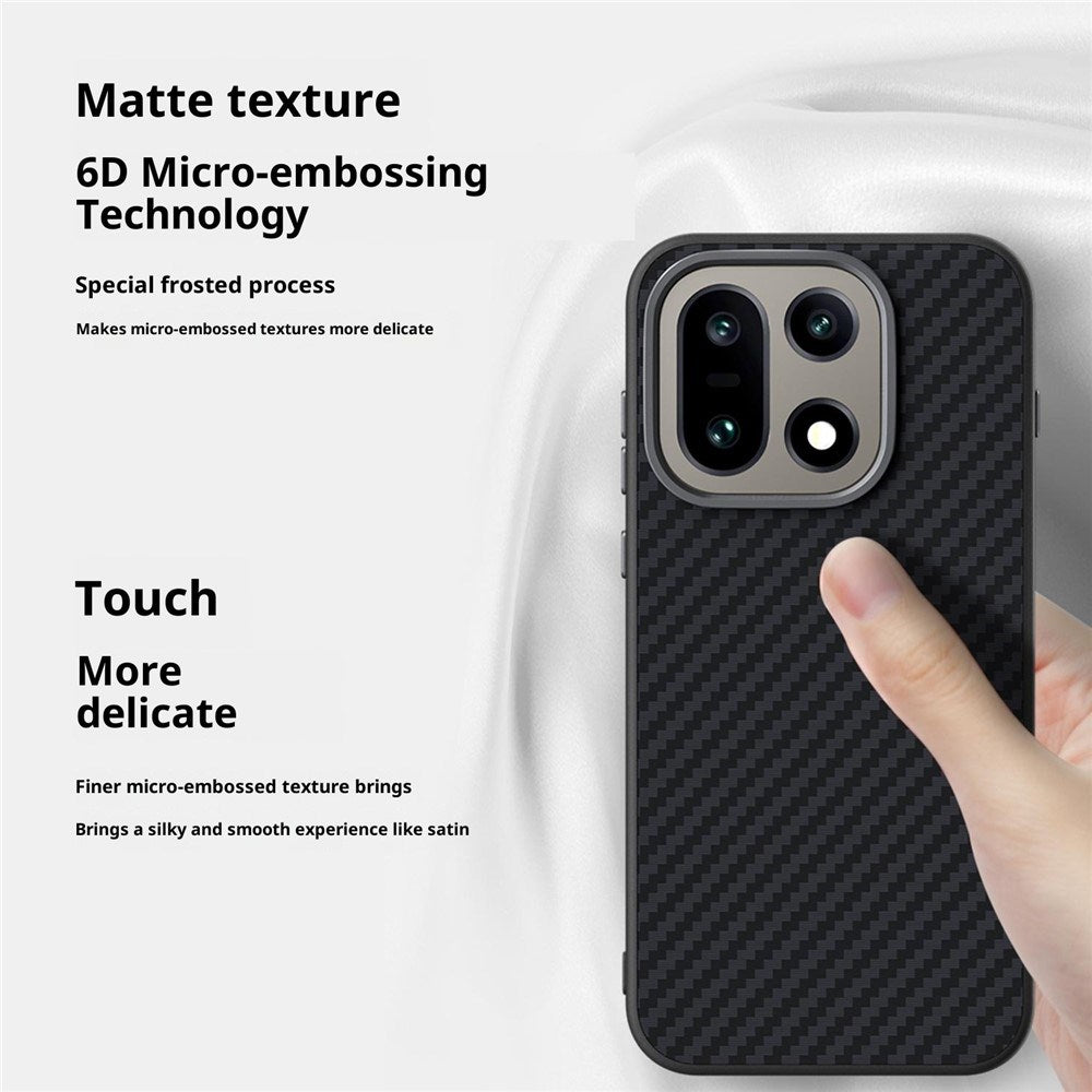 OnePlus 15 Carbon FIber Mobil Cover - MagSafe Kompatibel - Sort/Sølv