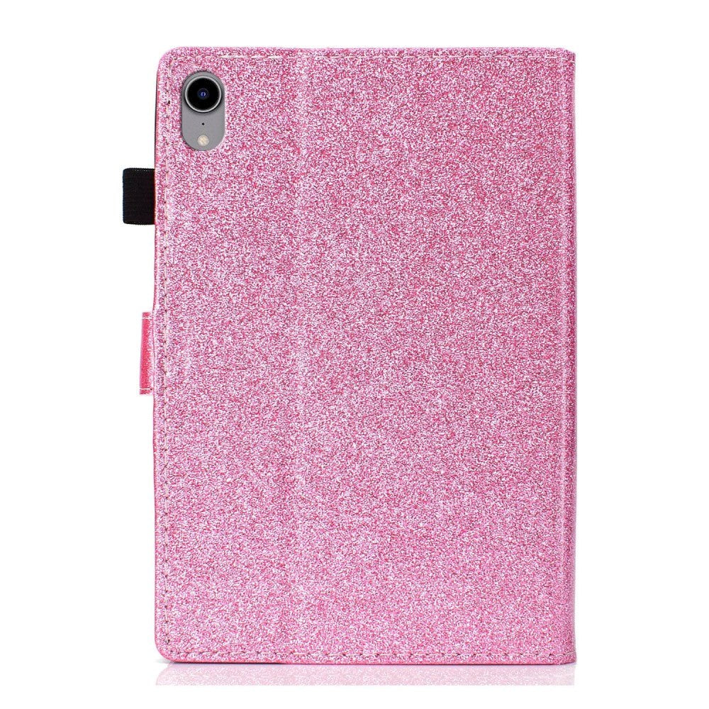 iPad 11" (2025) / iPad 10.9" (2024/2022) Glitter Flip Cover m. Flipstander & Kortholder - Lyserød