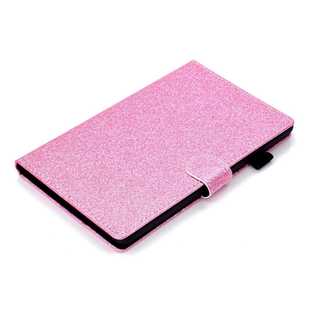 iPad 11" (2025) / iPad 10.9" (2024/2022) Glitter Flip Cover m. Flipstander & Kortholder - Lyserød
