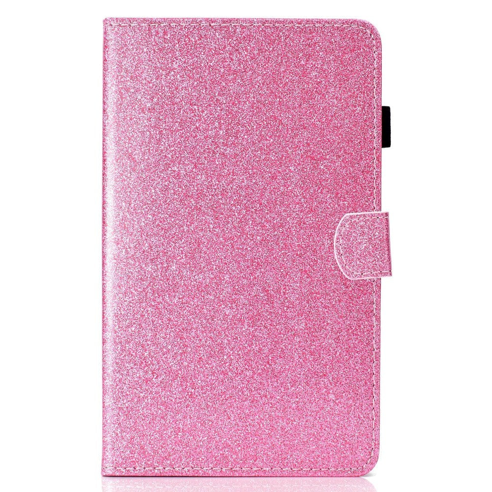 iPad 11" (2025) / iPad 10.9" (2024/2022) Glitter Flip Cover m. Flipstander & Kortholder - Lyserød