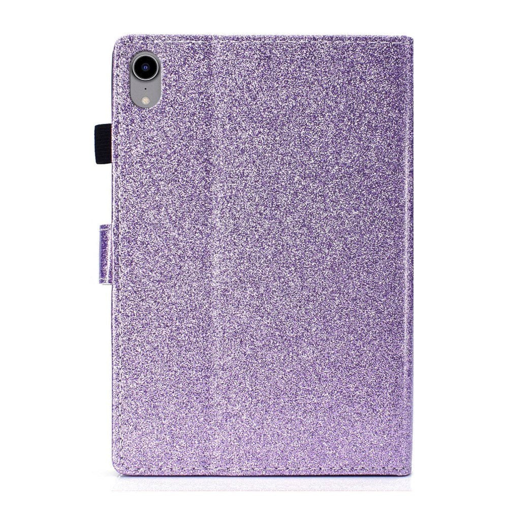 iPad 11" (2025) / iPad 10.9" (2024/2022) Glitter Flip Cover m. Flipstander & Kortholder - Lilla