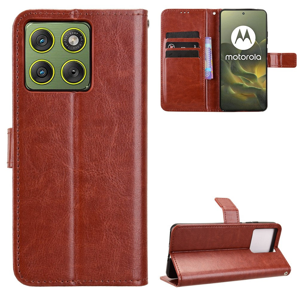 EIDERWOOD Motorola Edge 70 Kunstlæder Flip Cover m. Strop & Pung - Brun