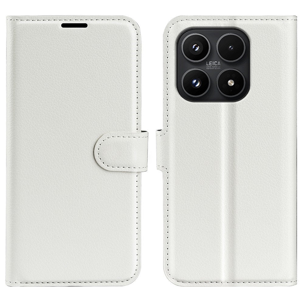 EIDERWOOD Xiaomi 17 Litchi Tekstur Kunstlæder Flip Mobil Cover m. Kortholder - Hvid
