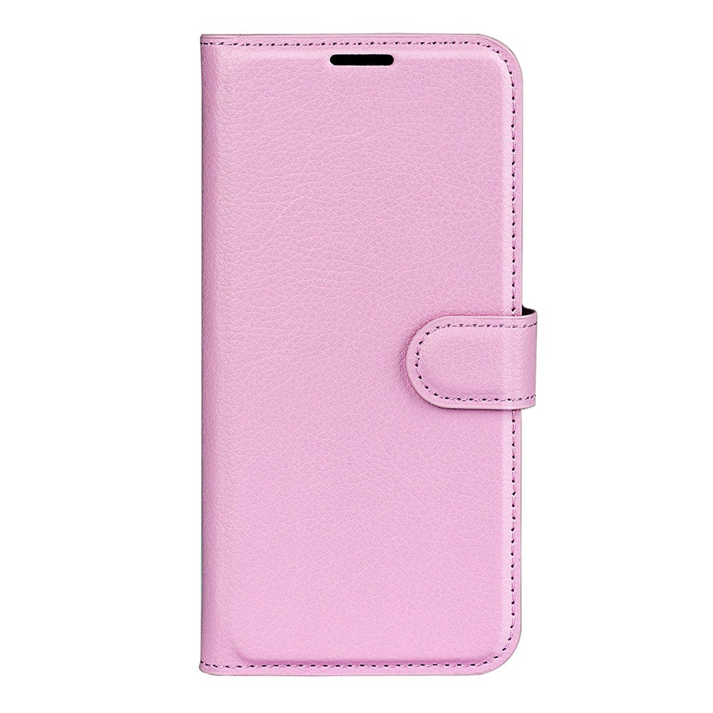 AMORUS Xiaomi 17 Pro Max Litchi Tekstur Kunstlæder Flip Mobil Cover m. Kortholder - Lyserød