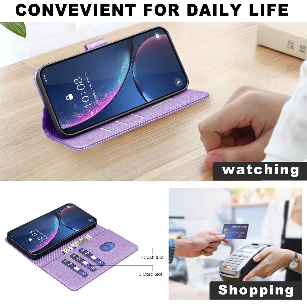 Samsung Galaxy S26+ (Plus) BINFEN Kunstlæder Flip Cover - RFID Blokering - Kortholder - Ståfunktion - Lilla