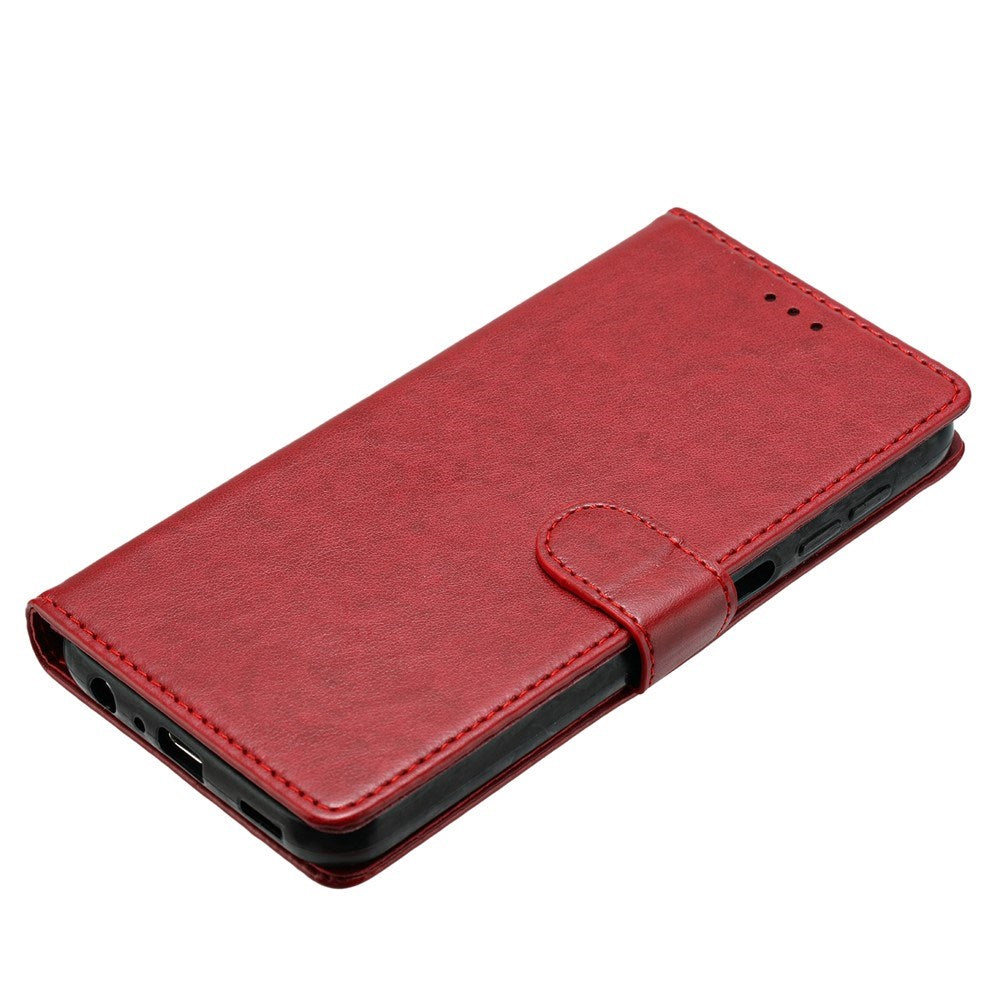 Samsung Galaxy A27 EIDERWOOD Kunstlæder Flip Cover - Strop - Mørkerød
