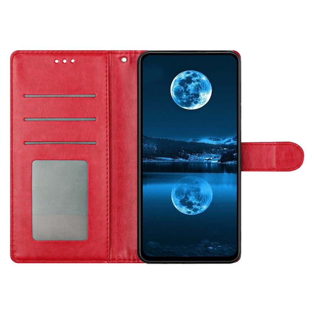 Samsung Galaxy A27 EIDERWOOD Kunstlæder Flip Cover - Strop - Rød