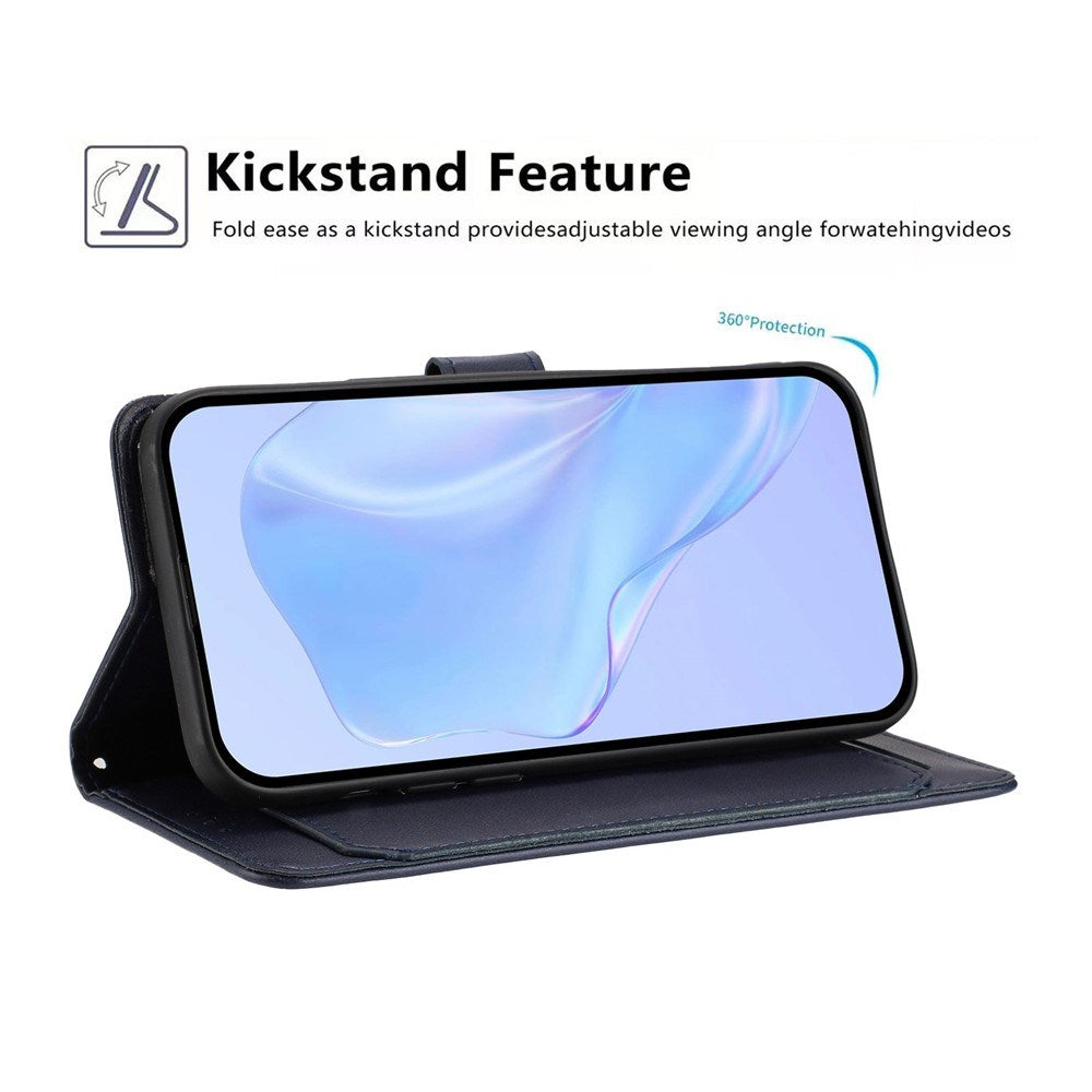 Google Pixel 10a EIDERWOOD Kunstlæder Flip Cover m. Strop - Blå