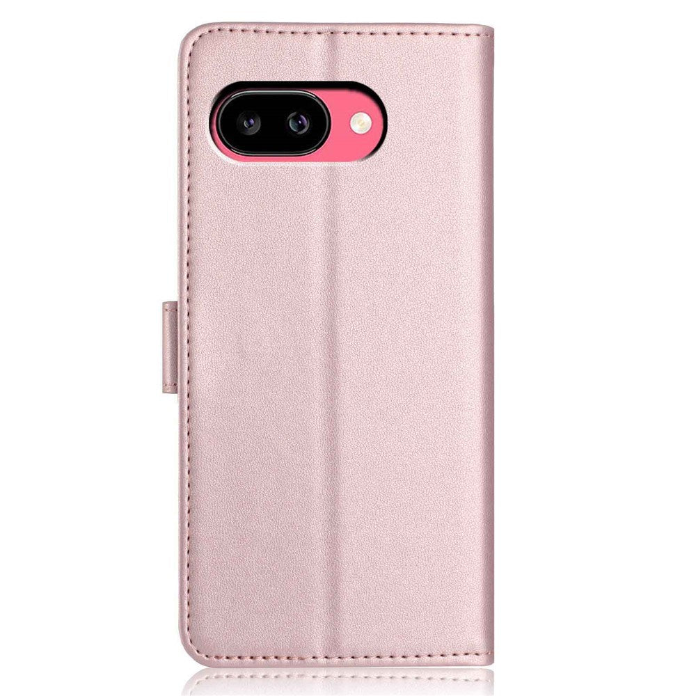 Google Pixel 10a EIDERWOOD Kunstlæder Flip Cover m. Strop - Rose Gold