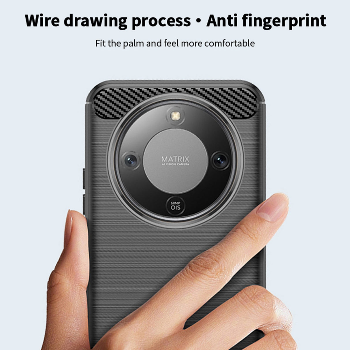 Honor Magic8 Lite MOFI Brushed Carbon Fiber Plast Mobilcover - Rød