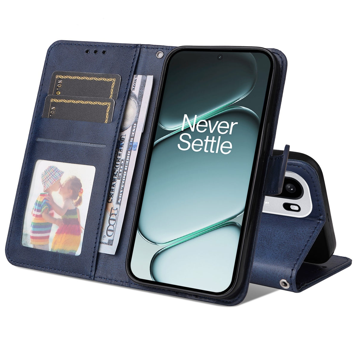 OnePlus 15R EIDERWOOD Kunstlæder Flip Cover - Strop - Blå