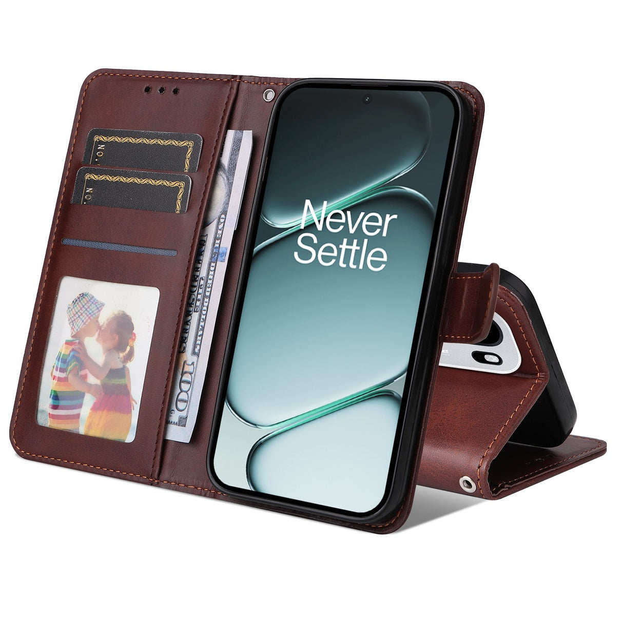 OnePlus 15R EIDERWOOD Kunstlæder Flip Cover - Strop - Brun