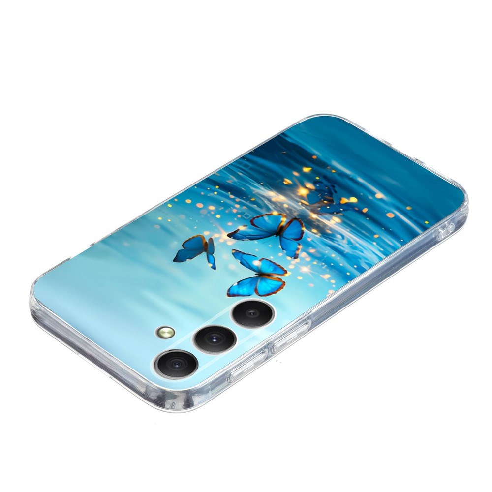 EIDERWOOD Samsung Galaxy A57 Fleksibelt Plast Bagside Cover m. Mønster - Blå Sommerfugle