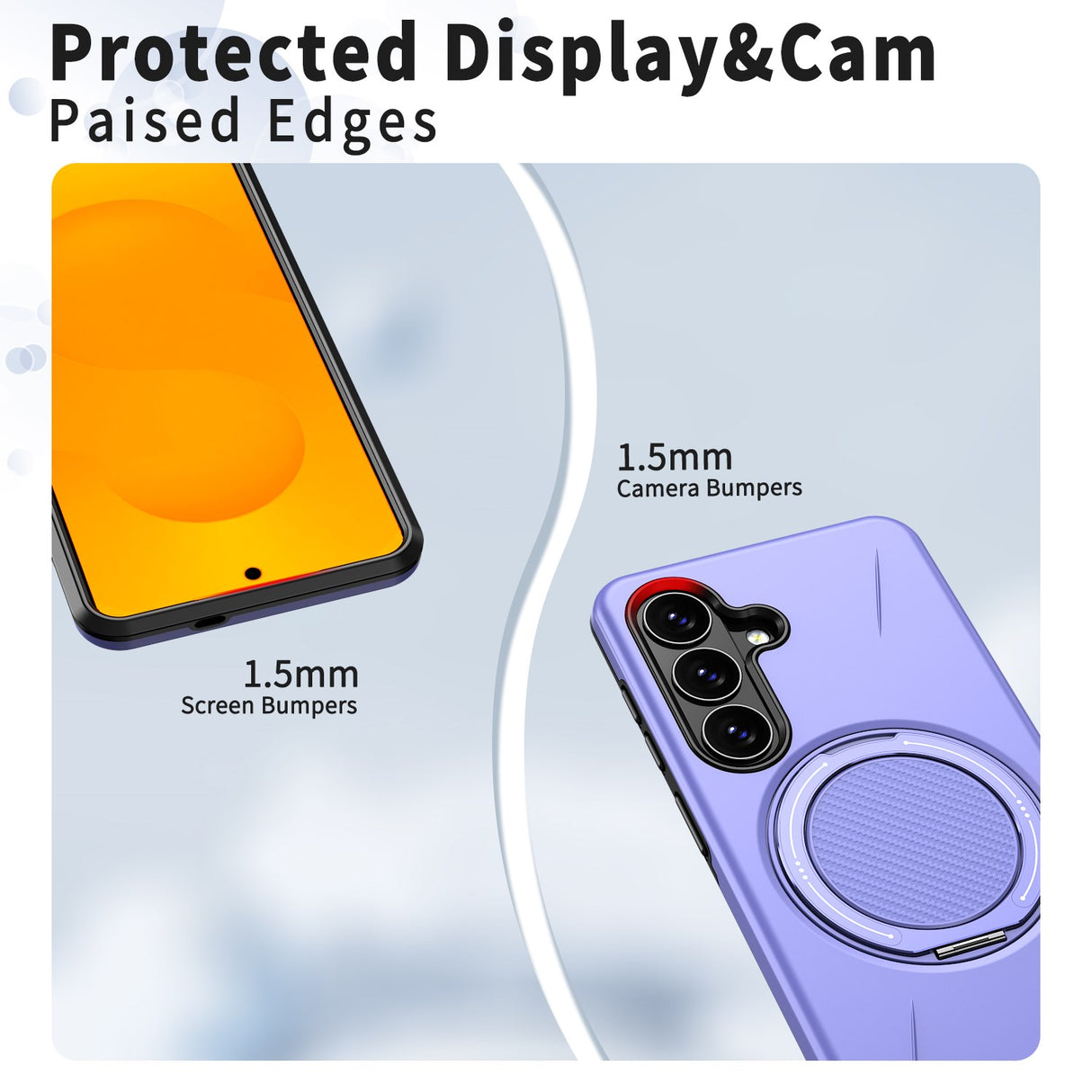 Samsung Galaxy S26 EIDERWOOD Hybrid Plast Bagside Cover - Roterende Kickstand - Lilla