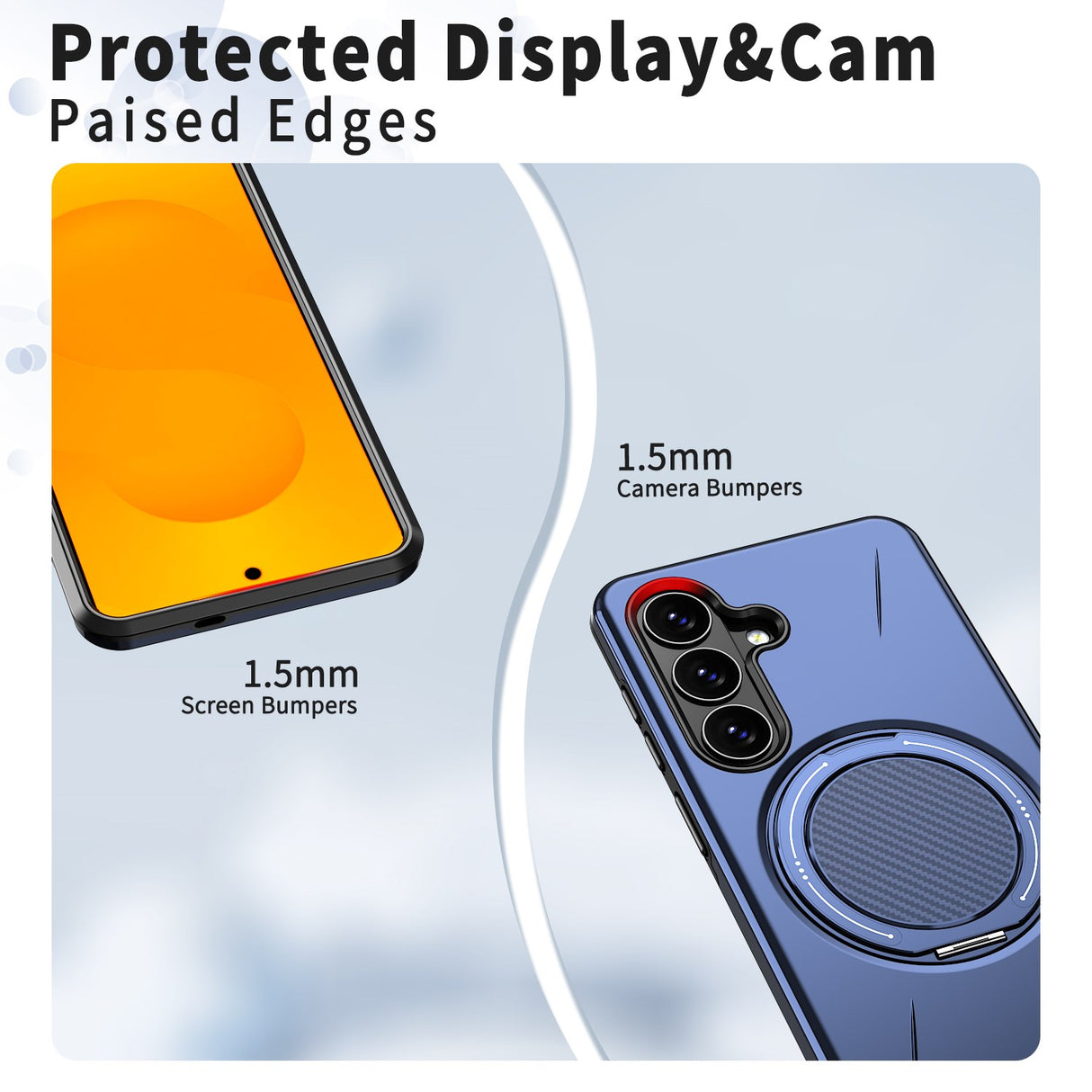 Samsung Galaxy S26 EIDERWOOD Hybrid Plast Bagside Cover - Roterende Kickstand - Blå