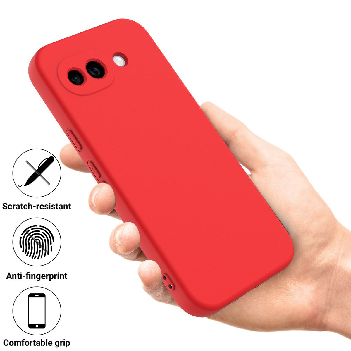Google Pixel 10a EIDERWOOD Foret Silikone Bagside Cover m. Strop - Rød