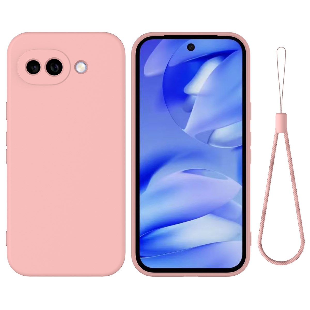 Google Pixel 10a EIDERWOOD Foret Silikone Bagside Cover m. Strop - Lyserød