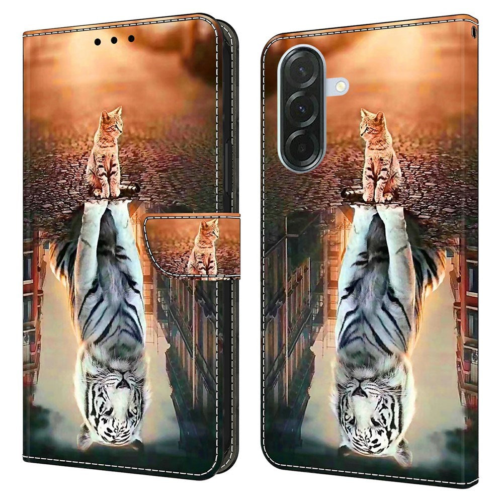 Samsung Galaxy A37 EIDERWOOD Flipcover m. Indbygget Kortholder & Ståfunktion - Kat & Tiger