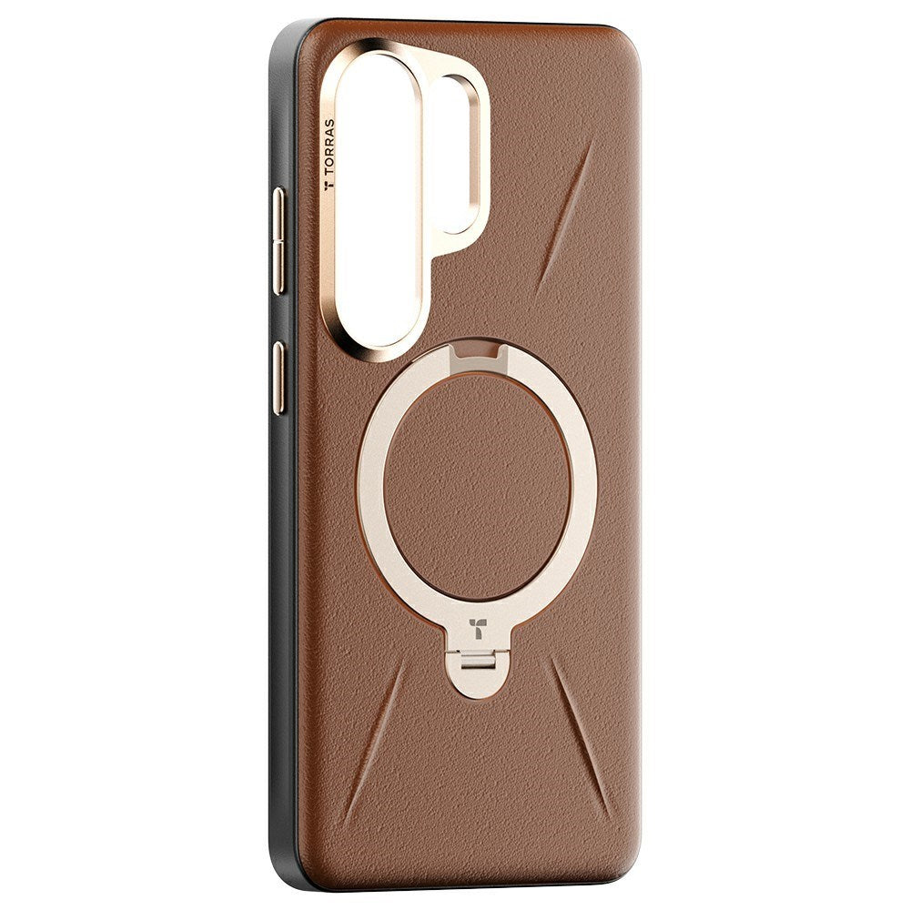 TORRAS Samsung Galaxy S26 Ultra Ostand Q3 VegSkin Cover m. Kickstand - MagSafe Kompatibel - Brun