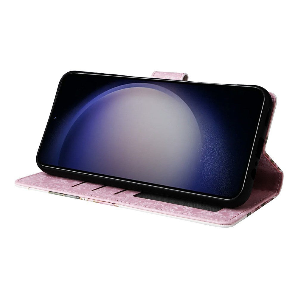 EIDERWOOD Samsung Galaxy S26 Kunstlæder Flip Cover - Blomster - Lyserød Rose