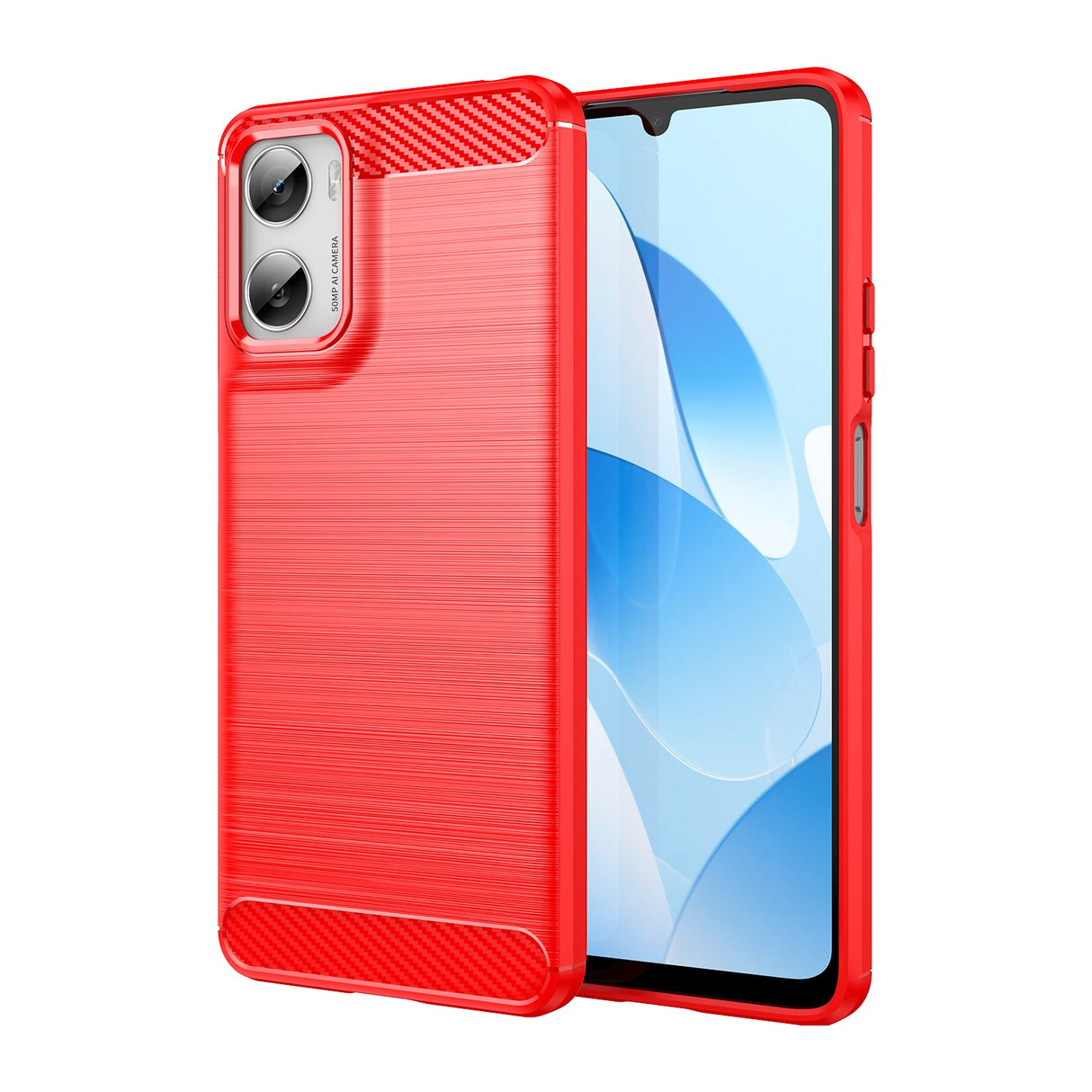 EIDERWOOD Motorola Moto G06 / G06 Power - Carbon Fiber Mobil Cover & Skærmbeskyttelse - Rød