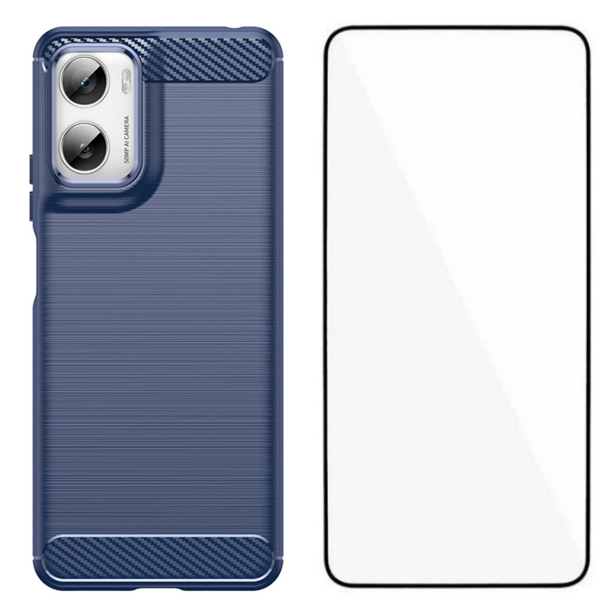 EIDERWOOD Motorola Moto G06 / G06 Power - Carbon Fiber Mobil Cover & Skærmbeskyttelse - Blå