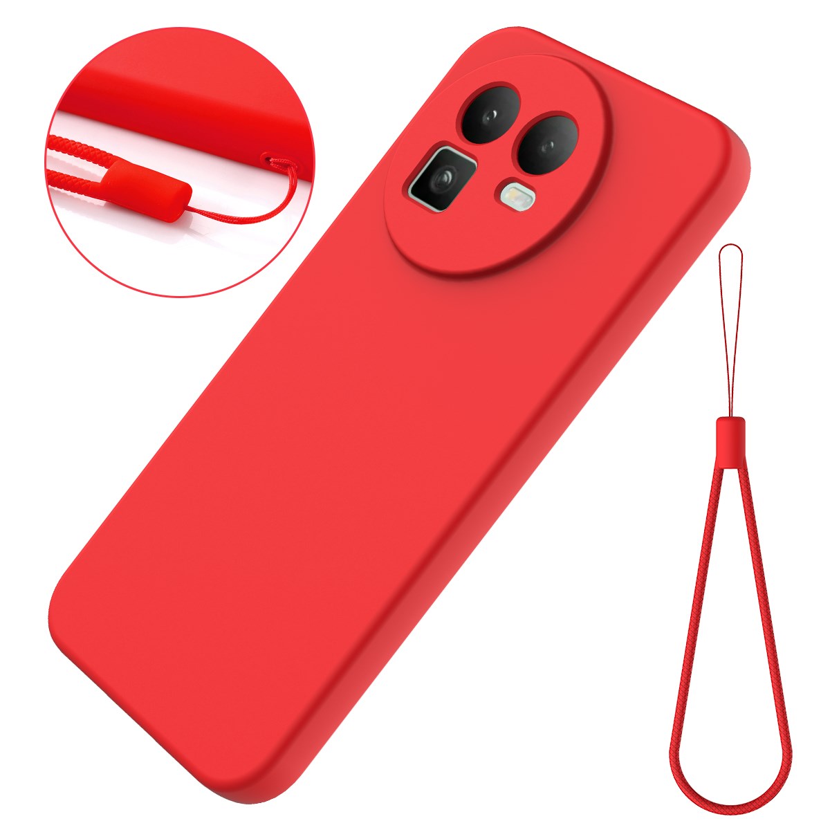 Realme GT 8 EIDERWOOD Silikone Bagside Cover m. Strop - Rød