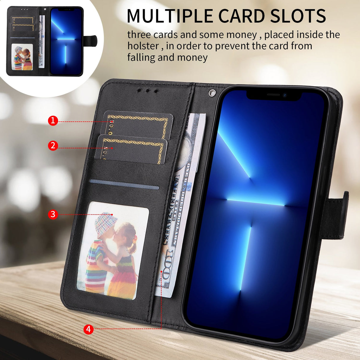 OPPO A6x EIDERWOOD Flip Cover i Kunstlæder - Sort