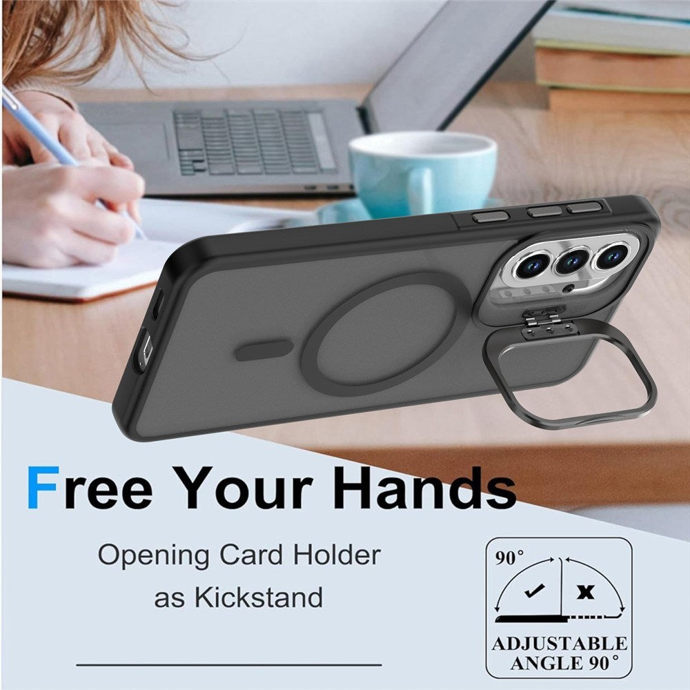 Samsung Galaxy A37 EIDERWOOD Hybrid Mobilcover m. Kickstand - MagSafe Kompatibel - Sort
