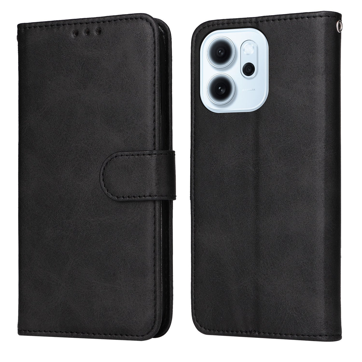 OPPO Reno15 F (5G) EIDERWOOD Kunstlæder Cover m. Strop - Sort