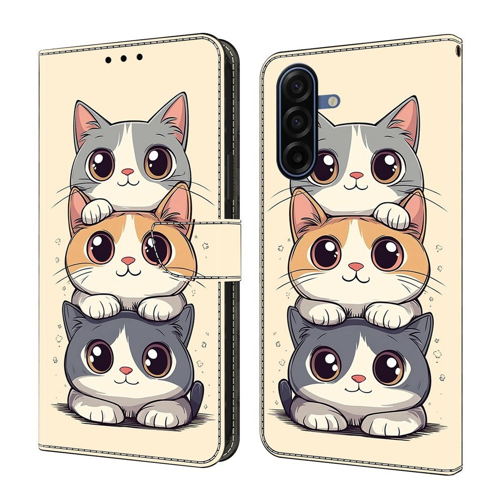 Samsung Galaxy A57 EIDERWOOD Kunstlæder Flipcover m. Indbygget Kortholder & Standerfunktion - Katte