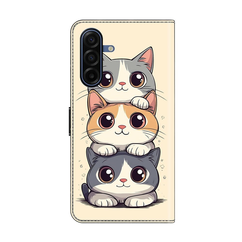 Samsung Galaxy A57 EIDERWOOD Kunstlæder Flipcover m. Indbygget Kortholder & Standerfunktion - Katte