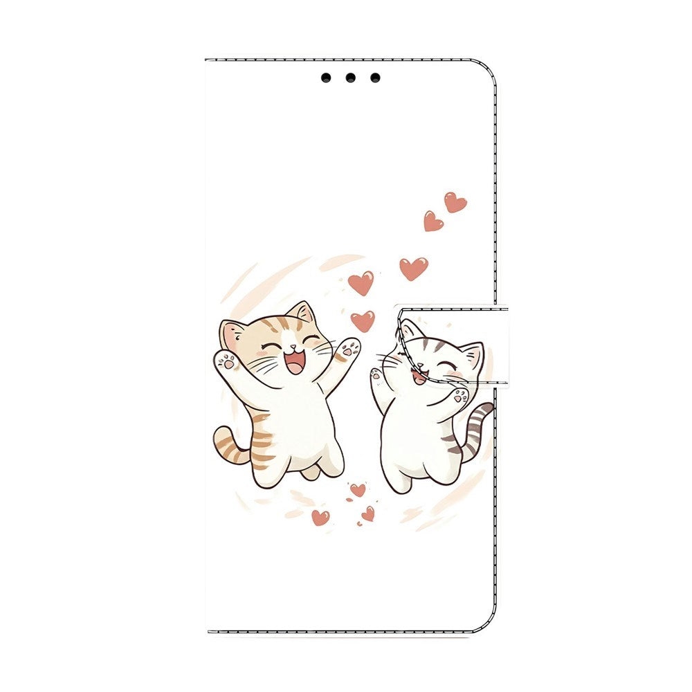 Samsung Galaxy A57 EIDERWOOD Kunstlæder Flipcover m. Indbygget Kortholder & Standerfunktion - Katte & Hjerter