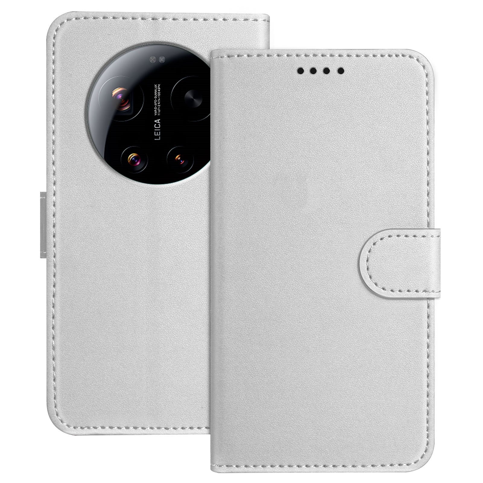 Xiaomi 17 Ultra EIDERWOOD Kunstlæder Flip Cover - Sølv