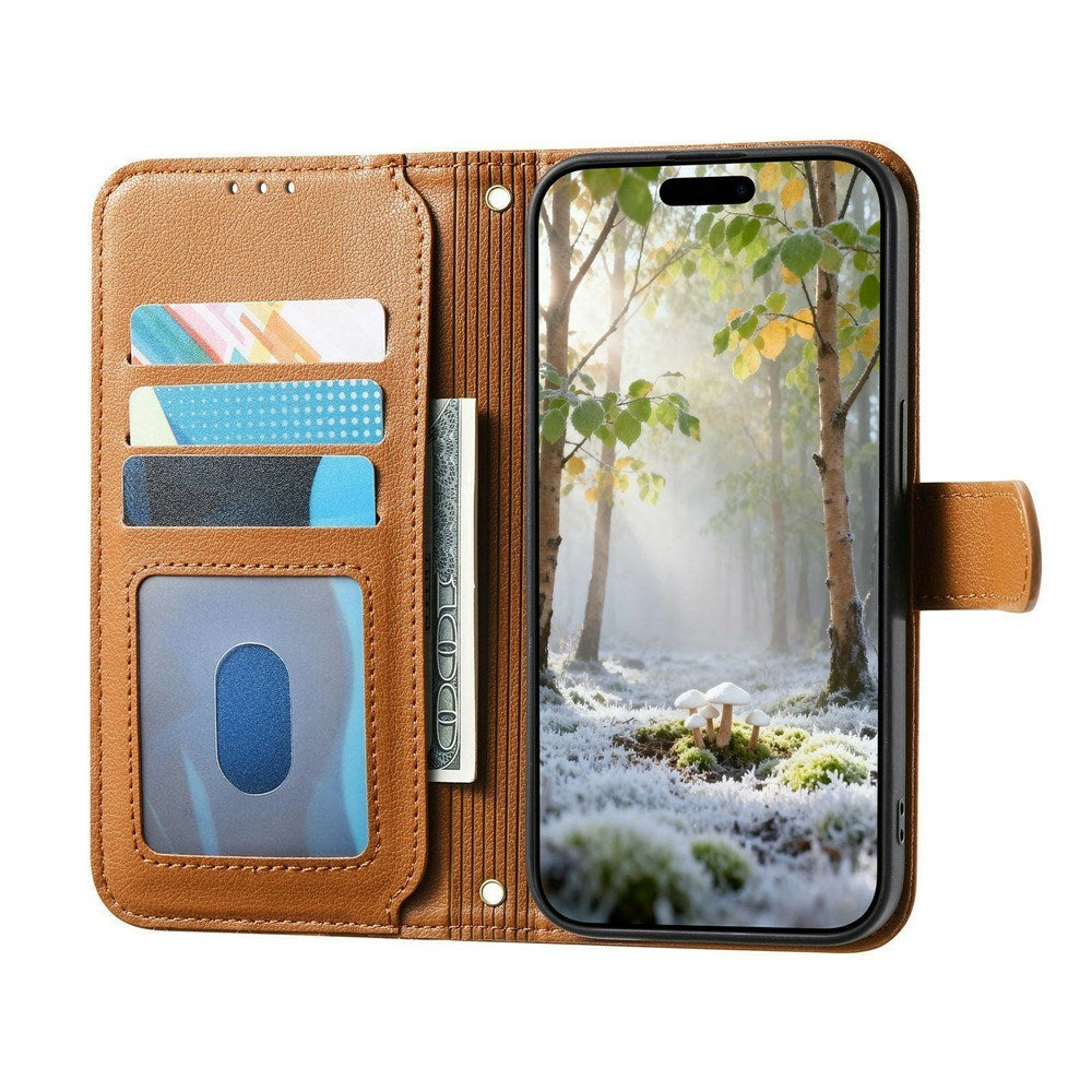 iPhone 18 Pro / 17 Pro EIDERWOOD Kunstlæder Flip Cover m. Tekstur - Brun