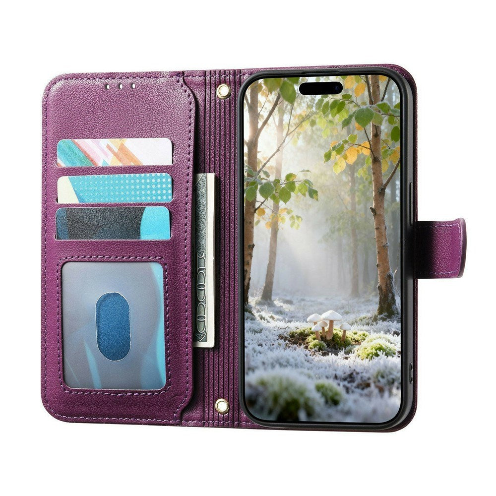 iPhone 18 Pro / 17 Pro EIDERWOOD Kunstlæder Flip Cover m. Tekstur - Lilla