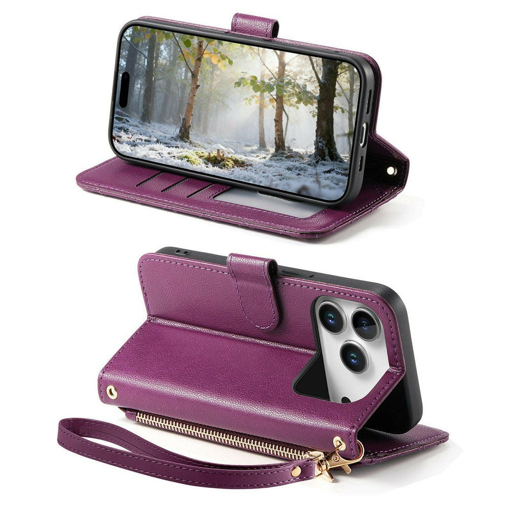 iPhone 18 Pro / 17 Pro EIDERWOOD Kunstlæder Flip Cover m. Tekstur - Lilla