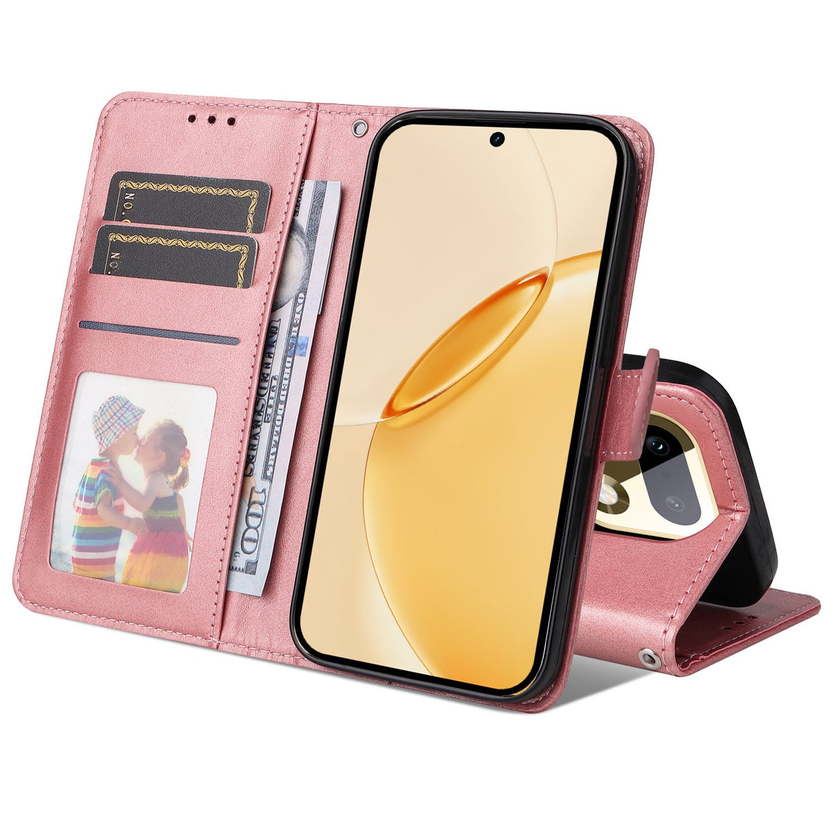 Realme 16 Pro+ EIDERWOOD Kunstlæder Flip Cover inkl. Strop - Lyserød